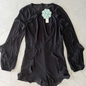 NWT, black long sleeve romper, size small